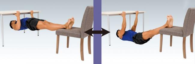 利用器材突破極限：只要把腳放在椅子等物體上墊高，動作強度便會提高